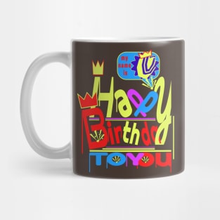 Happy Birthday Alphabet Letter (( V )) Dazzling Creative Design Mug